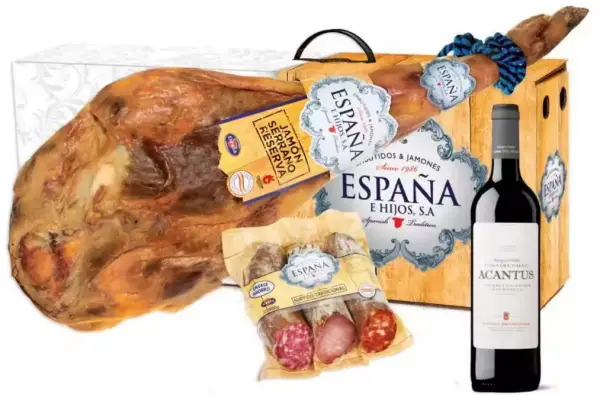 Jamón Reserva + Vino + Chorizo Salchichón y lomo Jamón Reserva + Vino + Chorizo Salchichón y lomo