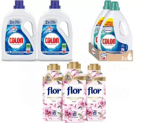 2x Colon Gel Activo + 2x Colon Nenuco + 3x Perfumador Flor 2x Colon Gel Activo + 2x Colon Nenuco + 3x Perfumador Flor