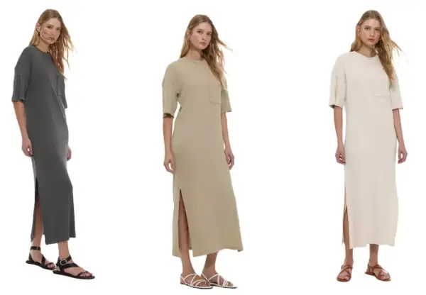 Vestido canalé efecto lavado Vestido canalé efecto lavado
