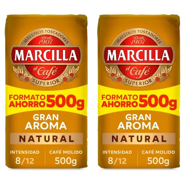 2x500gr Marcilla Café Molido Gran Aroma 2x500gr Marcilla Café Molido Gran Aroma