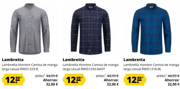 Camisa hombre de manga larga Lambretta Camisa hombre de manga larga Lambretta