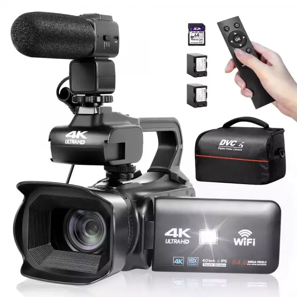 Videocámara UHD 4K 64MP 2 baterías Videocámara UHD 4K 64MP 2 baterías