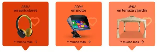 Cupón de hasta 15% de dto. en productos Ebay Cupón de hasta 15% de dto. en productos Ebay