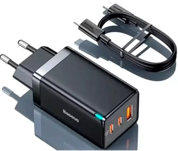 Cargador Baseus 65W Gan5 Pro QC + Cable USB-C Cargador Baseus 65W Gan5 Pro QC + Cable USB-C