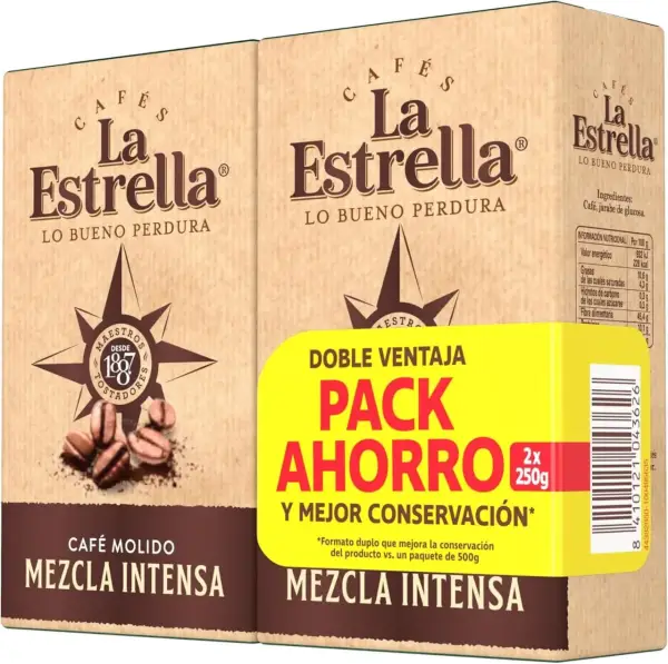 2x250gr Café Molido Mezcla La Estrella 2x250gr Café Molido Mezcla La Estrella