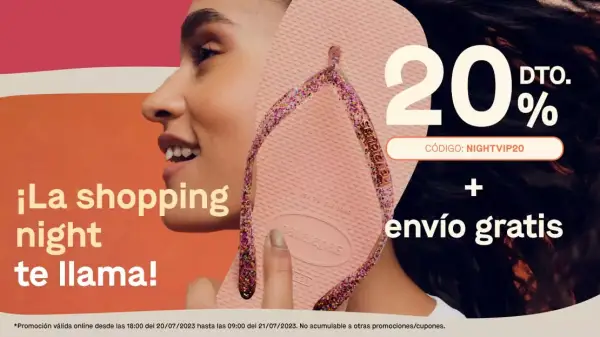 Noche de ofertas: 20% De Dto. en Havaianas + envío GRATIS (SOLO HOY) Noche de ofertas: 20% De Dto. en Havaianas + envío GRATIS (SOLO HOY)
