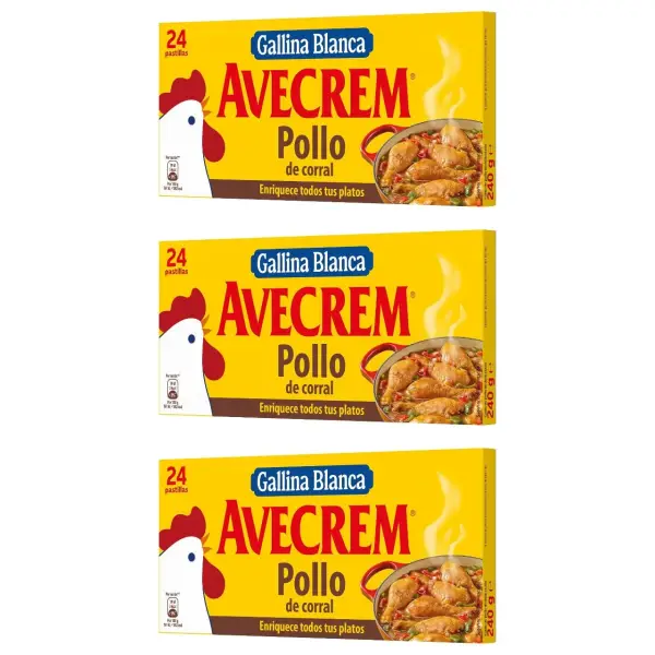 3cajas (48 pastillas) Avecrem Caldo Gallina Blanca 3cajas (48 pastillas) Avecrem Caldo Gallina Blanca