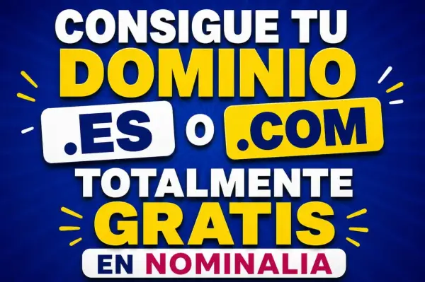 Dominio .com y .es gratis durante 1 año Dominio .com y .es gratis durante 1 año