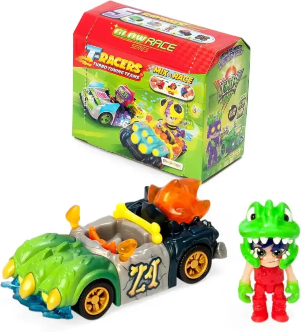 Coche y piloto sorpresa T-RACERS Serie Glow Race Coche y piloto sorpresa T-RACERS Serie Glow Race