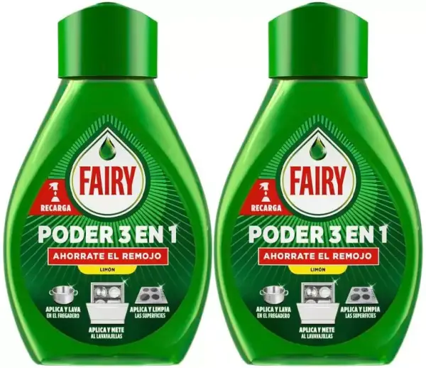 2x 600ml Fairy Poder Sin Remojo Limón Spray 2x 600ml Fairy Poder Sin Remojo Limón Spray