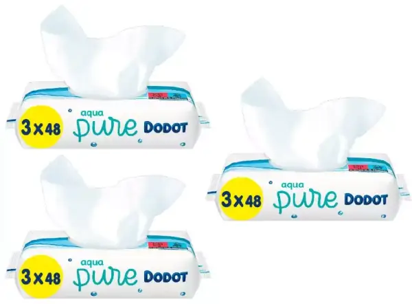 144 Toallitas Dodot Aqua Pure (3x48 toallitas) 144 Toallitas Dodot Aqua Pure (3x48 toallitas)