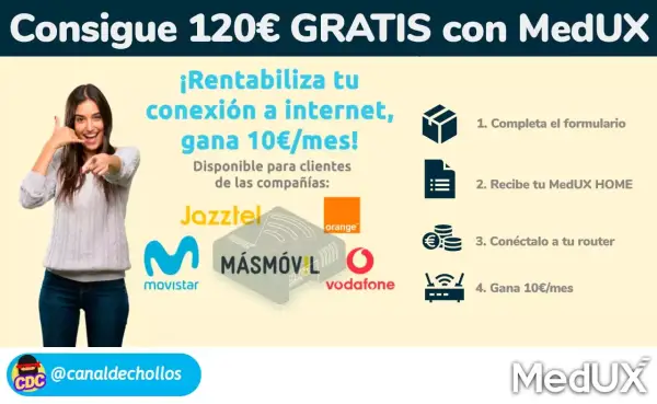 Consigue 120€ GRATIS con tu fibra Movistar, Masmovil, Orange, Jazztel y Vodafone Consigue 120€ GRATIS con tu fibra Movistar, Masmovil, Orange, Jazztel y Vodafone