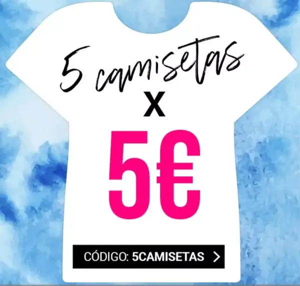 5 Camisetas (+30 diferentes) 5 Camisetas (+30 diferentes)