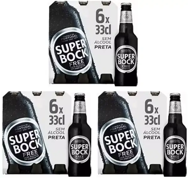Pack 18 cervezas Super Bock Negra 33cl Sin Alcohol Pack 18 cervezas Super Bock Negra 33cl Sin Alcohol