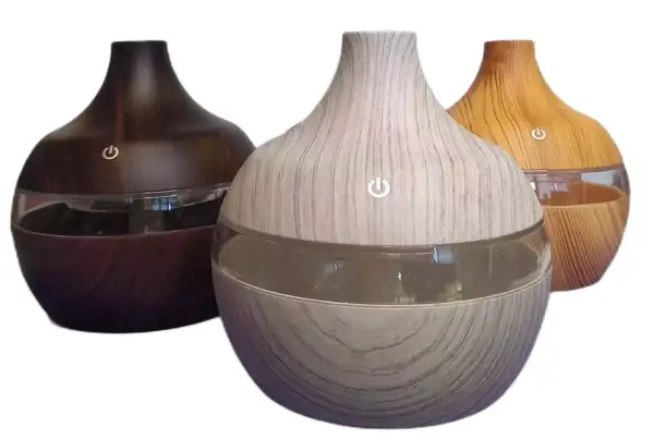 Difusor de aceites esenciales de madera de 300ml con LED Difusor de aceites esenciales de madera de 300ml con LED