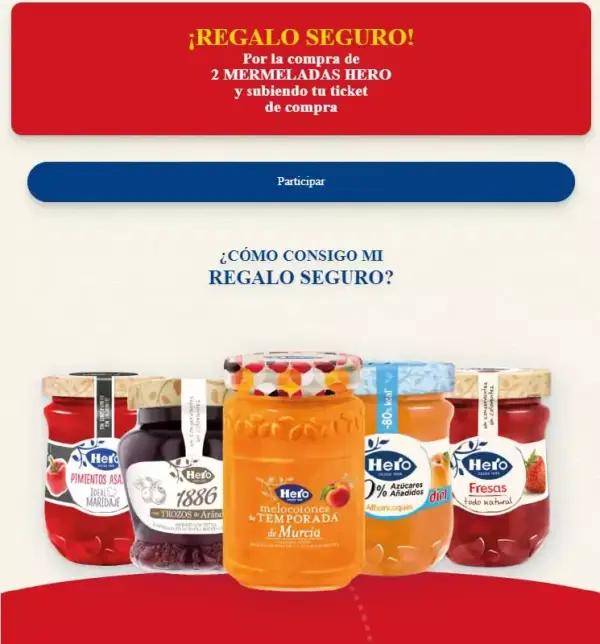 Compra 2 mermeladas Hero y obtén un regalo seguro Compra 2 mermeladas Hero y obtén un regalo seguro