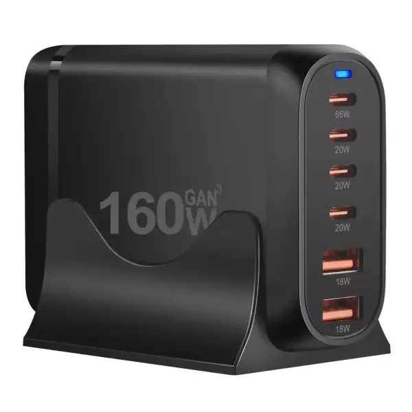 Cargador Rápido 8 Puertos USB Tipo A y C 160W Cargador Rápido 8 Puertos USB Tipo A y C 160W