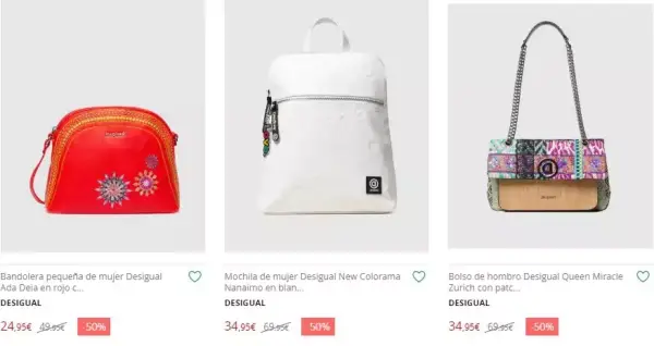 Hasta 50% de dto. en bolsos Desigual Hasta 50% de dto. en bolsos Desigual