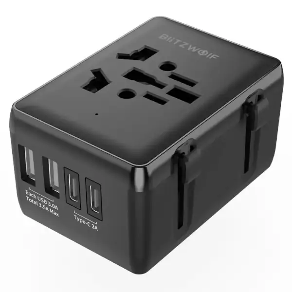 Adaptador de viaje universal Blitzwolf 2xUSB-A + 2xUSB-C Adaptador de viaje universal Blitzwolf 2xUSB-A + 2xUSB-C
