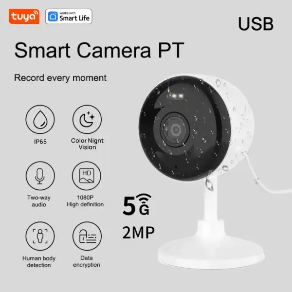 Cámara de seguridad Wi-Fi Tuya Smart 1080p Cámara de seguridad Wi-Fi Tuya Smart 1080p