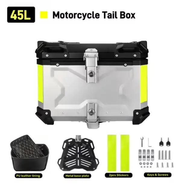 Cajón trasero de aluminio para moto 45L Cajón trasero de aluminio para moto 45L