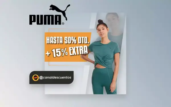 Hasta -50% + 15% extra en PUMA Hasta -50% + 15% extra en PUMA