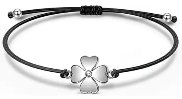 Pulsera de la Amistad Trébol con cuerda trenzada Pulsera de la Amistad Trébol con cuerda trenzada
