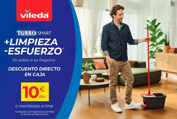 10€ de Dto. en Turbo Smart de Vileda (En tienda o Cashback) 10€ de Dto. en Turbo Smart de Vileda (En tienda o Cashback)