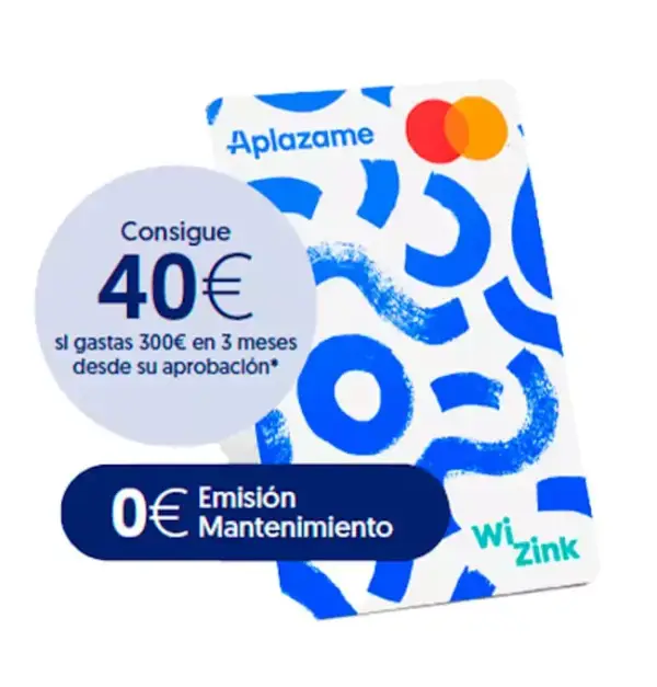 40€ gratis con la tarjeta Aplazame de WiZink 40€ gratis con la tarjeta Aplazame de WiZink