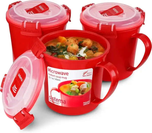 Set de 3 recipientes de 656 ml para microondas Set de 3 recipientes de 656 ml para microondas