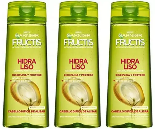 3x Garnier Fructis champú 360ml 3x Garnier Fructis champú 360ml