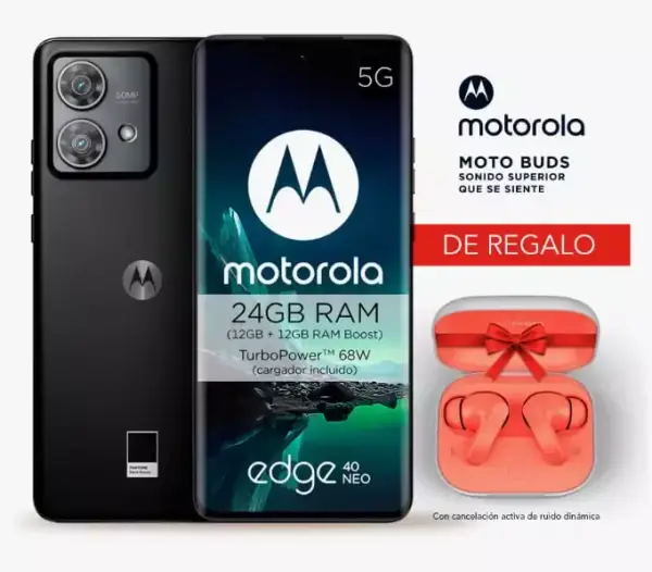 Motorola Edge 40 Neo 12GB 256GB + Moto Buds de regalo Motorola Edge 40 Neo 12GB 256GB + Moto Buds de regalo