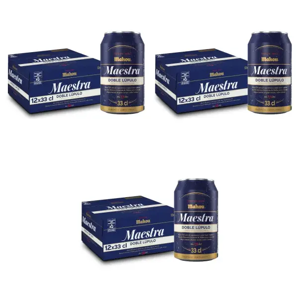 24 latas de Cerveza Tostada Mahou Maestra de 33cl 24 latas de Cerveza Tostada Mahou Maestra de 33cl