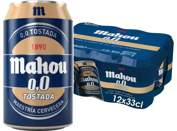 12 latas Mahou 0,0 Tostada 33cl 12 latas Mahou 0,0 Tostada 33cl