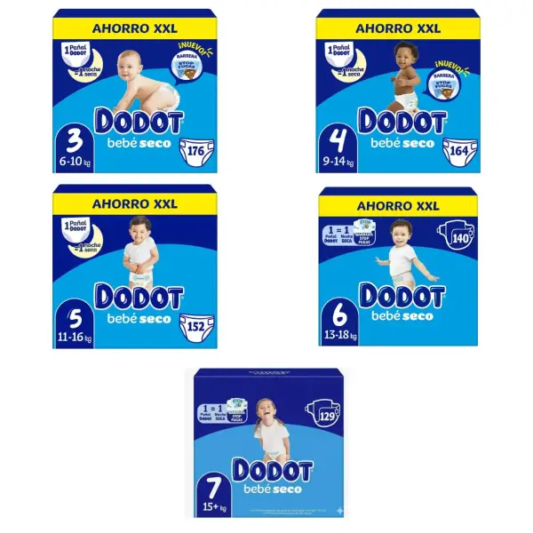 140 Pañales Dodot Bebé Seco XXL 140 Pañales Dodot Bebé Seco XXL
