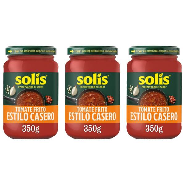 3x 350g Tomate Frito Solís Estilo Casero Frasco Cristal 3x 350g Tomate Frito Solís Estilo Casero Frasco Cristal