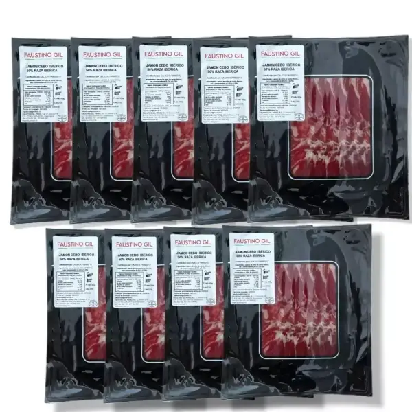 9 sobres de 100g Jamón Ibérico de Cebo 9 sobres de 100g Jamón Ibérico de Cebo