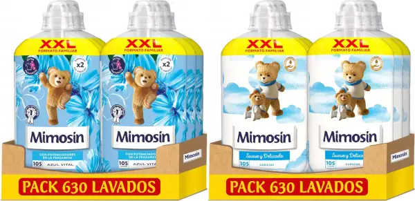 630 lavados Mimo Azul Vital + 630 lavados Mimo Caricias 630 lavados Mimo Azul Vital + 630 lavados Mimo Caricias