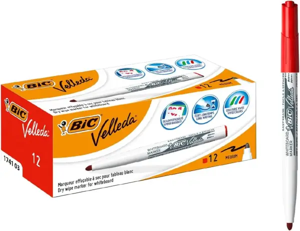 12 Marcadores de pizarra BIC Velleda 12 Marcadores de pizarra BIC Velleda