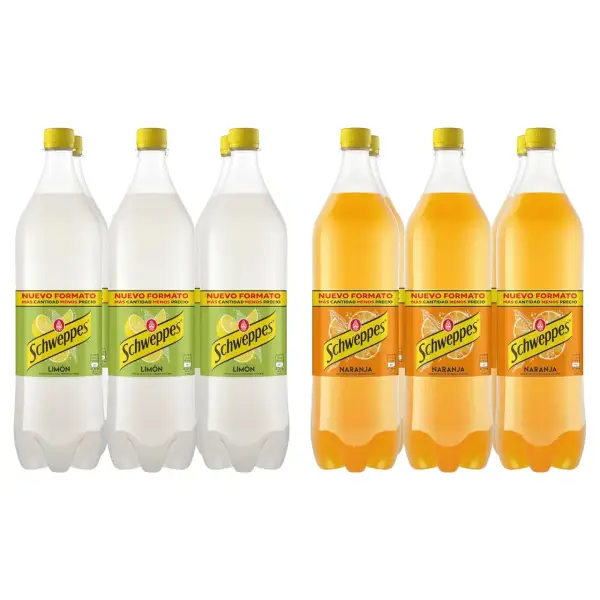 Pack 6 x 1,5 L Schweppes Naranja o limón Pack 6 x 1,5 L Schweppes Naranja o limón