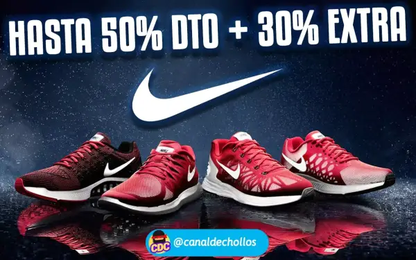 Hasta 50% de dto. + 30% EXTRA en Nike Hasta 50% de dto. + 30% EXTRA en Nike