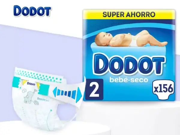Paquete de 156 Pañales Dodot Bebé Seco Paquete de 156 Pañales Dodot Bebé Seco