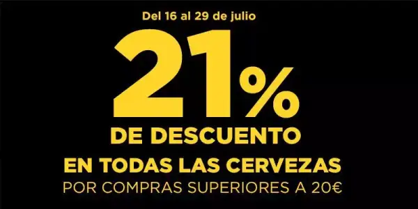 21% de dto. en cervezas (pedidos +20€) + dto. 2da ud. en El Corte Inglés 21% de dto. en cervezas (pedidos +20€) + dto. 2da ud. en El Corte Inglés