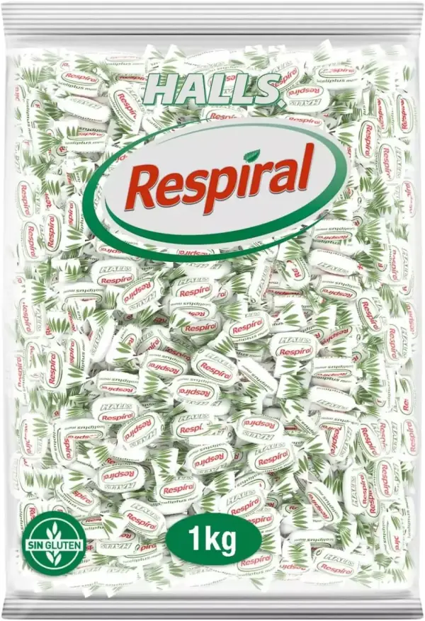1Kg Caramelos Halls Respiral Eucalipto y Mentol 1Kg Caramelos Halls Respiral Eucalipto y Mentol