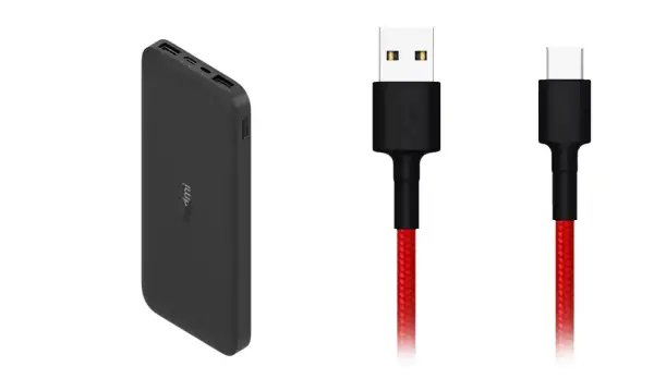 10000mAh Redmi Power Bank + Cable trenzado USB Type-C Xiaomi 10000mAh Redmi Power Bank + Cable trenzado USB Type-C Xiaomi