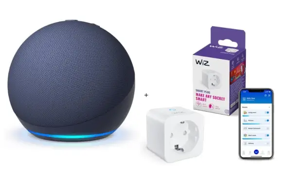 Pack enchufe inteligente WiZ Wi-Fi + Echo Dot Pack enchufe inteligente WiZ Wi-Fi + Echo Dot