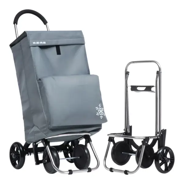 Carro de compra plegable con bolsa térmica y 4 ruedas Carro de compra plegable con bolsa térmica y 4 ruedas