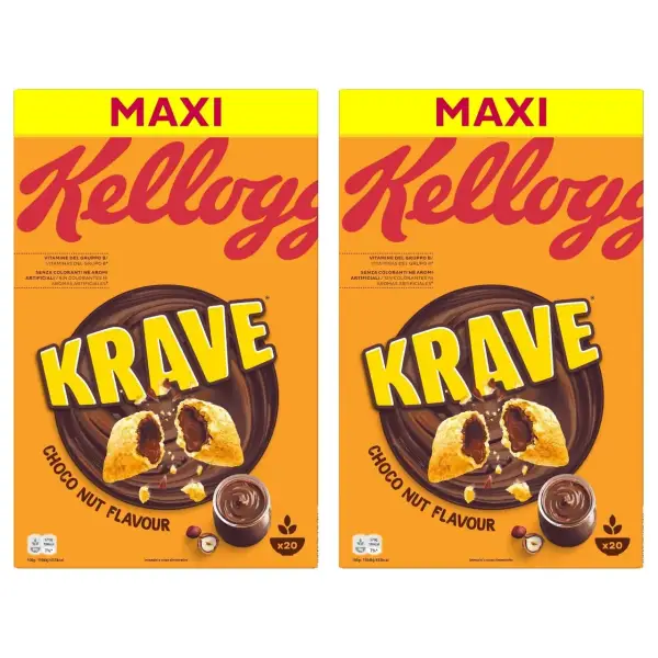 2 Kellogg's Krave Choco Nut 600g 2 Kellogg's Krave Choco Nut 600g