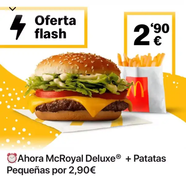 McRoyal Deluxe + Patatas Pequeñas (Oferta semanal) McRoyal Deluxe + Patatas Pequeñas (Oferta semanal)