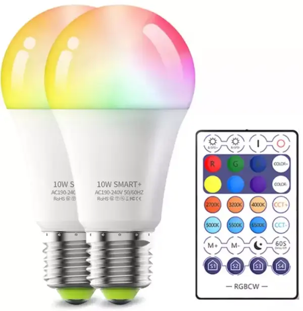 2x Bombillas RGB LED 10W WiFi 2x Bombillas RGB LED 10W WiFi